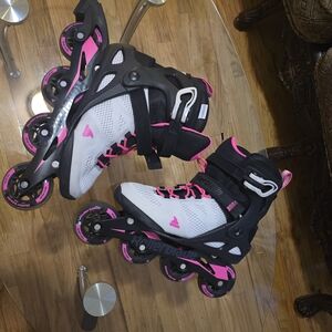 White and Pink Rollerblades